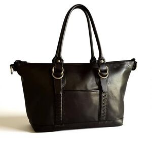 🖤 🖤 Cole Haan Black Leather Tote Bag – Classic Work Chic | EUC | with Dust Bag